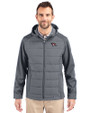North Carolina Central Eagles Cutter & Buck Evoke Hybrid Softshell Recycled Full Zip Mens Hooded Jacket Elemental Grey Front