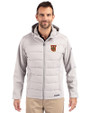 Tuskegee Golden Tigers Cutter & Buck Evoke Hybrid Softshell Recycled Full Zip Mens Hooded Jacket CONCRETE Front
