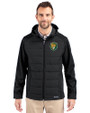 Southeastern Louisiana Lions Cutter & Buck Evoke Hybrid Softshell Recycled Full Zip Mens Hooded Jacket Black Front