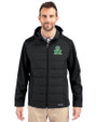 Marshall Thundering Herd College Vault Cutter & Buck Evoke Hybrid Softshell Recycled Full Zip Mens Hooded Jacket Black Front