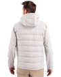 Portland State Vikings College Vault Cutter & Buck Evoke Hybrid Softshell Recycled Full Zip Mens Hooded Jacket CONCRETE Back