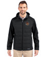 Oregon State Beavers College Vault Cutter & Buck Evoke Hybrid Softshell Recycled Full Zip Mens Hooded Jacket Black Front