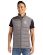Michigan State Spartans Cutter & Buck Evoke Hybrid Softshell Recycled Mens Full Zip Vest Elemental Grey Front