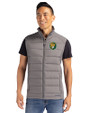 Southeastern Louisiana Lions Cutter & Buck Evoke Hybrid Softshell Recycled Mens Full Zip Vest Elemental Grey Front