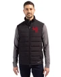 Western Kentucky Hilltoppers College Vault Cutter & Buck Evoke Hybrid Softshell Recycled Mens Full Zip Vest Black Front