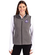Texas Christian Horned Frogs College Vault Cutter & Buck Cascade Eco Fleece Womens Vest Elemental Grey/Black Front