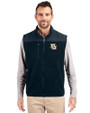 Marquette Golden Eagles Cutter & Buck Cascade Eco Fleece Mens Vest Navy Blue Front