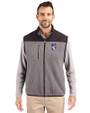 Northwestern Wildcats Cutter & Buck Cascade Eco Fleece Mens Vest Elemental Grey/Black Front