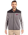 New Mexico State Aggies College Vault Cutter & Buck Cascade Eco Fleece Mens Vest Elemental Grey/Black Front