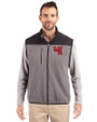 Western Kentucky Hilltoppers College Vault Cutter & Buck Cascade Eco Fleece Mens Vest Elemental Grey/Black Front
