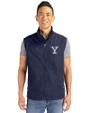Yale Bulldogs Cutter & Buck Charter Eco Full-Zip Mens Big & Tall Vest Navy Blue Front