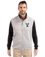 Yale Bulldogs Cutter & Buck Charter Eco Full-Zip Mens Big & Tall Vest Polished Medium Gray Front