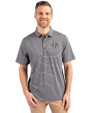 Texas Southern Tigers Cutter & Buck Forge Eco Heather Stripe Stretch Recycled Mens Big & Tall Polo Black Heather Front