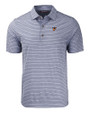 Texas Rio Grande Valley Vaqueros Cutter & Buck Forge Recycled Heather Stripe Four-Way Stretch Mens Big & Tall Polo Navy Blue Heather Mannequin