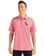 Ole Miss Rebels Cutter & Buck Forge Eco Heather Stripe Stretch Recycled Mens Big & Tall Polo Cardinal Red Heather Front