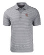 Louisville Cardinals College Vault Cutter & Buck Forge Eco Heather Stripe Stretch Recycled Mens Big & Tall Polo Black Heather Mannequin
