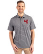Western Kentucky Hilltoppers College Vault Cutter & Buck Forge Eco Heather Stripe Stretch Recycled Mens Big & Tall Polo Black Heather Front