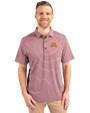 Minnesota Golden Gophers Cutter & Buck Forge Eco Heather Stripe Stretch Recycled Mens Polo Bordeaux Heather Front