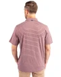 Texas State Bobcats Cutter & Buck Forge Eco Heather Stripe Stretch Recycled Mens Polo Bordeaux Heather Back