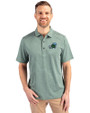 Tulane Green Wave Cutter & Buck Forge Recycled Heather Stripe Four-Way Stretch Mens Polo Hunter Heather Front