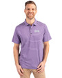 TCU Horned Frogs Cutter & Buck Forge Eco Heather Stripe Stretch Recycled Mens Polo College Purple Heather Front
