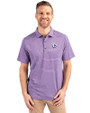 Texas Christian Horned Frogs College Vault Cutter & Buck Forge Eco Heather Stripe Stretch Recycled Mens Polo College Purple Heather Front