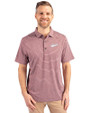 New Mexico State Aggies College Vault Cutter & Buck Forge Eco Heather Stripe Stretch Recycled Mens Polo Bordeaux Heather Front