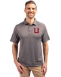 Utah Utes College Vault Cutter & Buck Forge Eco Stretch Recycled Mens Big & Tall Polo Elemental Grey Front