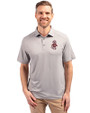 Washington State Cougars College Vault Cutter & Buck Forge Eco Stretch Recycled Mens Polo Polished Medium Gray Front