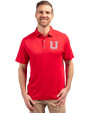 Utah Utes College Vault Cutter & Buck Forge Eco Stretch Recycled Mens Polo Red Front