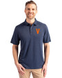 Virginia Hoos College Vault Cutter & Buck Forge Eco Stretch Recycled Mens Polo Dark Navy Blue Heather Front