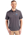 The Citadel Bulldogs Cutter & Buck Pike Eco Symmetry Print Stretch Recycled Mens Big & Tall Polo Black/White Front