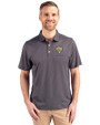 Fort Valley State Wildcats Cutter & Buck Pike Eco Symmetry Print Stretch Recycled Mens Big & Tall Polo Black/White Front