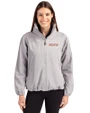 UOP Tigers Cutter & Buck Charter Eco Recycled Womens Full-Zip Jacket Polished Medium Gray Front