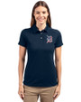 Detroit Tigers Stars & Stripes Cutter & Buck Advantage Eco Tri-Blend Pique Womens Polo Liberty Navy Front