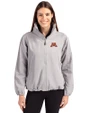 Minnesota Golden Gophers Cutter & Buck Charter Eco Recycled Womens Full-Zip Jacket Polished Medium Gray Front