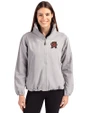 Maryland Terrapins Cutter & Buck Charter Eco Recycled Womens Full-Zip Jacket Polished Medium Gray Front