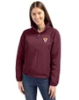 Virginia Tech Hokies College Vault Cutter & Buck Charter Eco Recycled Womens Full-Zip Jacket Bordeaux Front