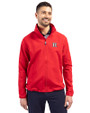 Rutgers Scarlet Knights Cutter & Buck Charter Eco Recycled Mens Full-Zip Jacket Red Front