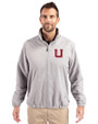 Utah Utes College Vault Cutter & Buck Charter Eco Recycled Mens Full-Zip Jacket Polished Medium Gray Front