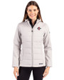 San Diego State Aztecs Cutter & Buck Evoke Hybrid Softshell Recycled Full Zip Womens Hooded Jacket CONCRETE Front