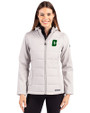 Charlotte 49ers Cutter & Buck Evoke Hybrid Softshell Recycled Full Zip Womens Hooded Jacket CONCRETE Front