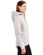 Portland State Vikings College Vault Cutter & Buck Evoke Hybrid Softshell Recycled Full Zip Womens Hooded Jacket CONCRETE Side