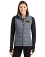 Wisconsin-Milwaukee Panthers Cutter & Buck Evoke Hybrid Softshell Recycled Womens Full Zip Vest Elemental Grey Front