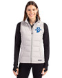 Indiana State Sycamores Cutter & Buck Evoke Hybrid Softshell Recycled Womens Full Zip Vest CONCRETE Front