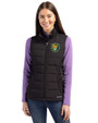 Southeastern Louisiana Lions Cutter & Buck Evoke Hybrid Softshell Recycled Womens Full Zip Vest Black Front