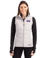 TCU Horned Frogs Cutter & Buck Evoke Hybrid Softshell Recycled Womens Full Zip Vest CONCRETE Front
