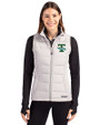 Tulane Green Wave College Vault Cutter & Buck Evoke Hybrid Softshell Recycled Womens Full Zip Vest CONCRETE Front
