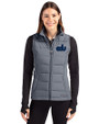 Old Dominion Monarchs College Vault Cutter & Buck Evoke Hybrid Softshell Recycled Womens Full Zip Vest Elemental Grey Front