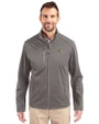 Montana State Bobcats Cutter & Buck Evoke Softshell Recycled Full Zip Mens Jacket Elemental Grey Front
